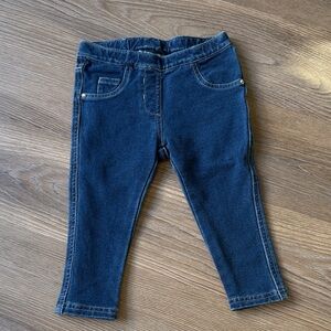 Mayoral Baby dark blue jeggings with heart embroidery and rhinestones - 6 -9m